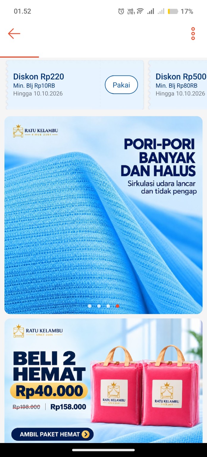 Etalase Ratu Kelambu setelah pembaruan visual